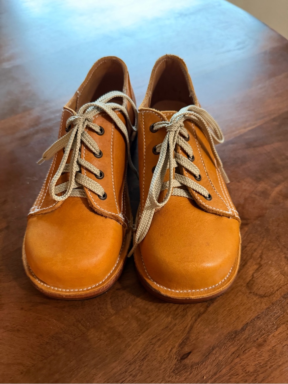 Mikoleon Mustard Leather Varsity Shoes Kids EU 33